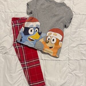 Kids Cartoon Pajama Set - Gray and Red